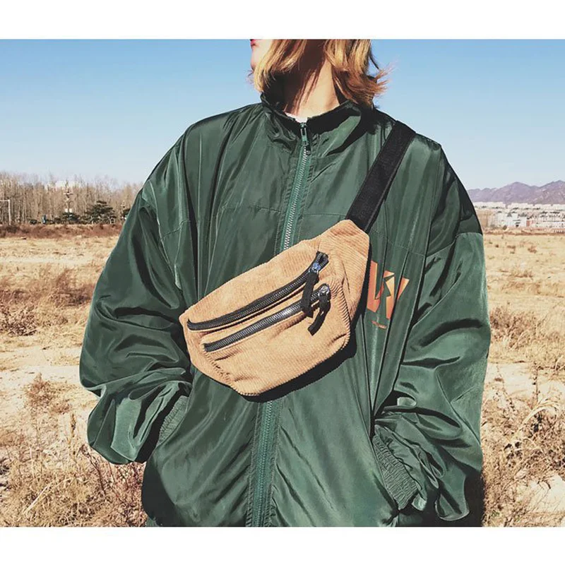 

Corduroy Waist Bags For Women 2019 Fashion Design Waist Pack Female Banana Belt Fanny Pack Ladies Chest Bag Girls Crossbody Bags