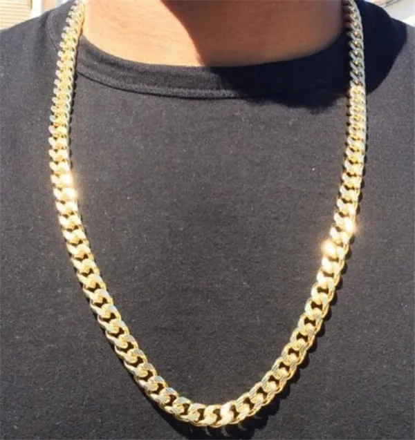 75 cm oro collar de para los hombres de alta calidad a largo hip-hop joyería de cadena del encintado cuban link choker 30 pulgadas _ - AliExpress Mobile