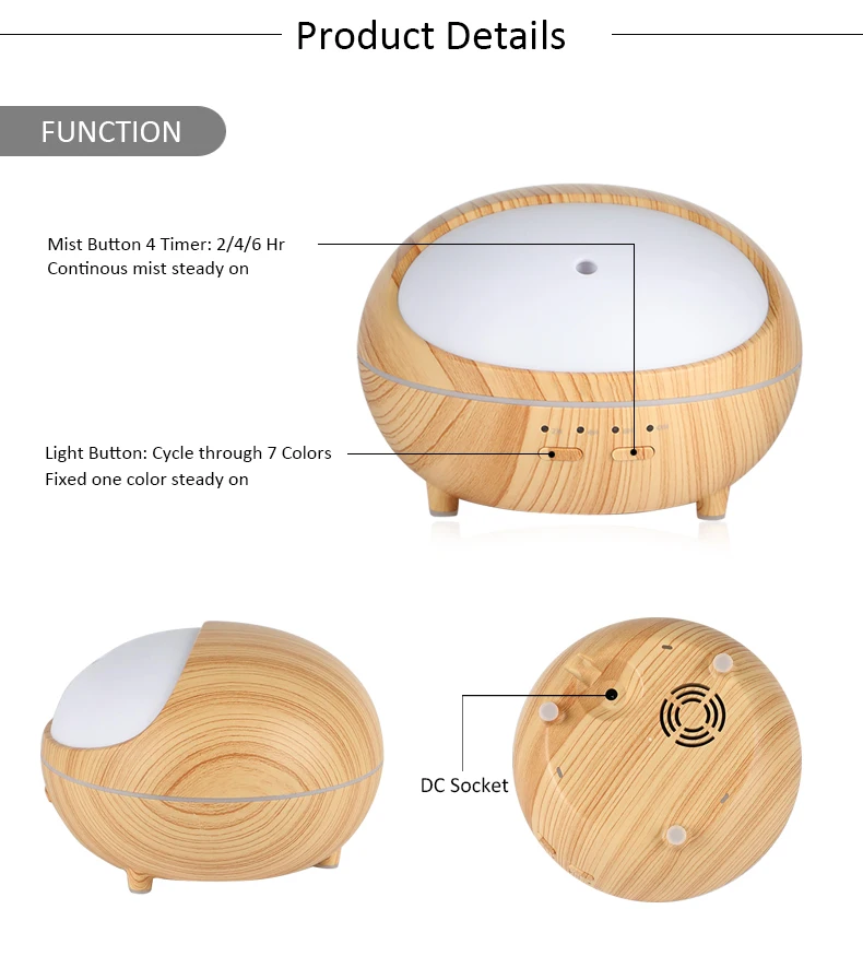 Air Humidifier Household Essential Oil Diffuser Aroma Lamp Aromatherapy 4