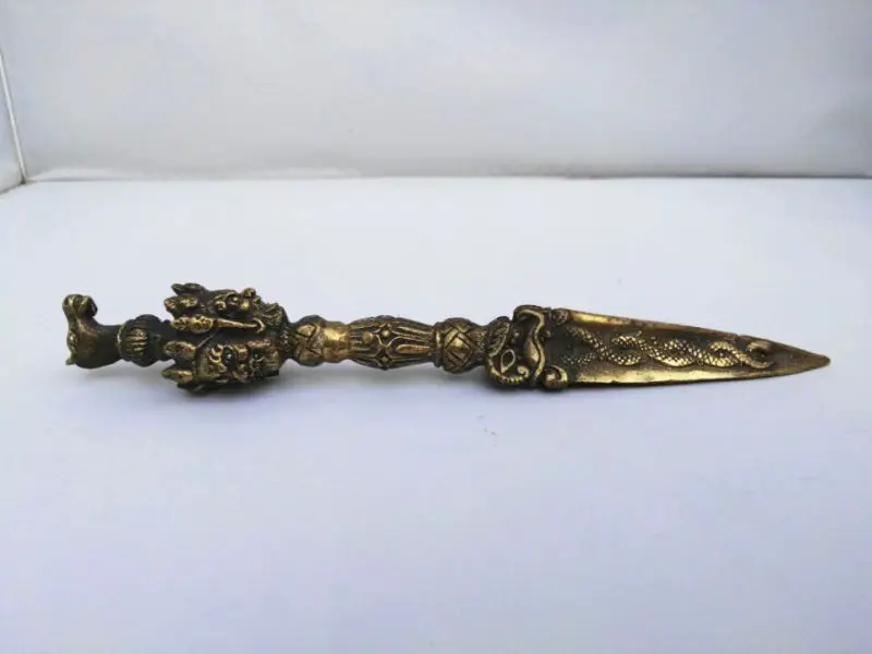 Collection Old Handmade Brass Copper Buddhist Statues Exorcism Tools