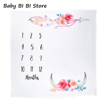 

Infant Baby Milestone Blanket Photography Prop Blankets Letter Backdrop Cloth