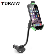 Car Holder Turata Universal 360 Degree Cgarette Lighter Interface Mount Stand Charger For Mobile Phone GPS With Dual USB Ports
