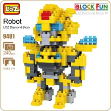 LOZ Blocos de Diamante Micro Figura Bricks Building Block Brinquedos Robô de Brinquedo Carro Amarelo Modelo DIY Montagem de Pixels Figura Dos Desenhos Animados 9401