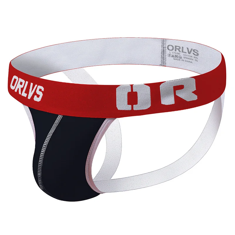 ORLVS Men Panties Jockstrap Cotton Underwear Mens Underpants Sexy Briefs Gay Underpants Male Thongs Slips Homme Jock Strap men's low rise briefs Briefs