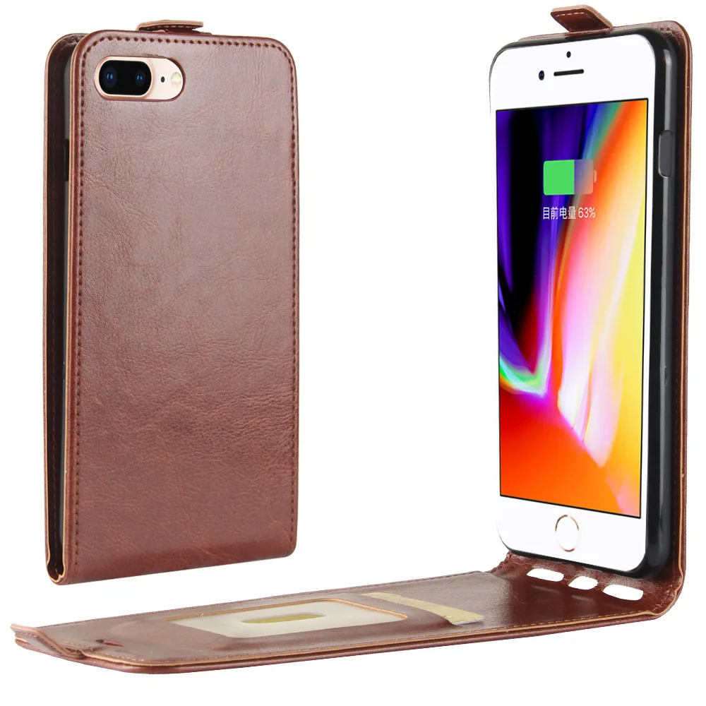 Case for iPhone 8 Plus (5.5) Down Open Style Cases Flip Leather Thick