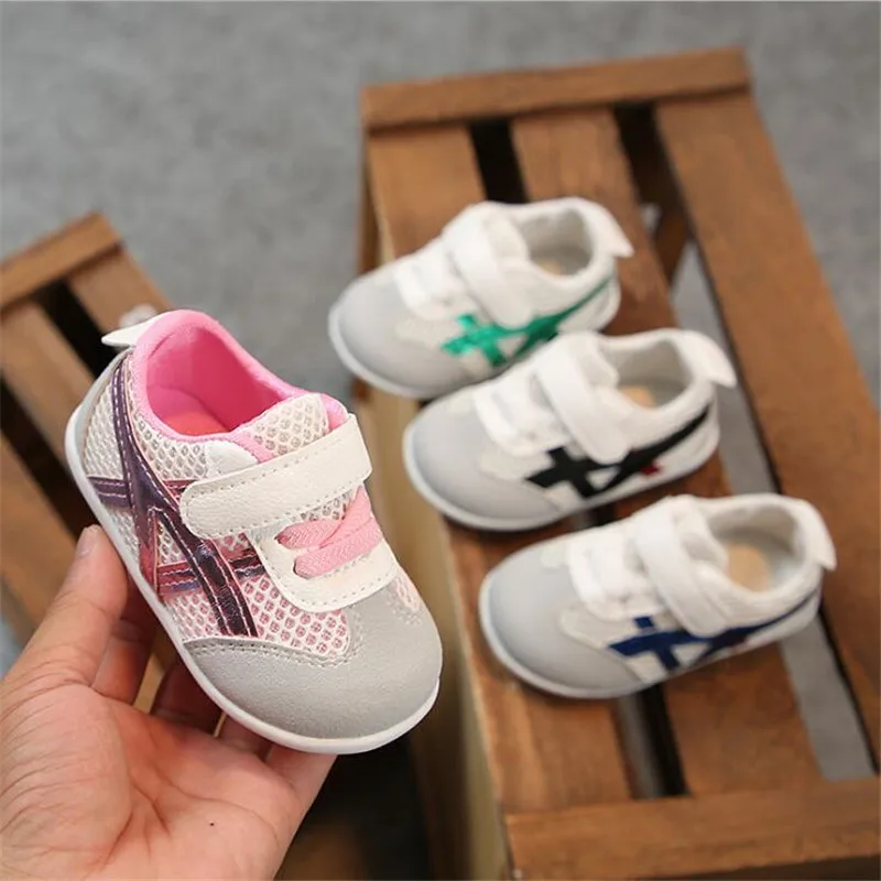 

Spring autumn Baby girls boys Casual Shoes pachwork Air Mesh Toddler shoes 4color 0-1.5years 15-19 8189 TX09