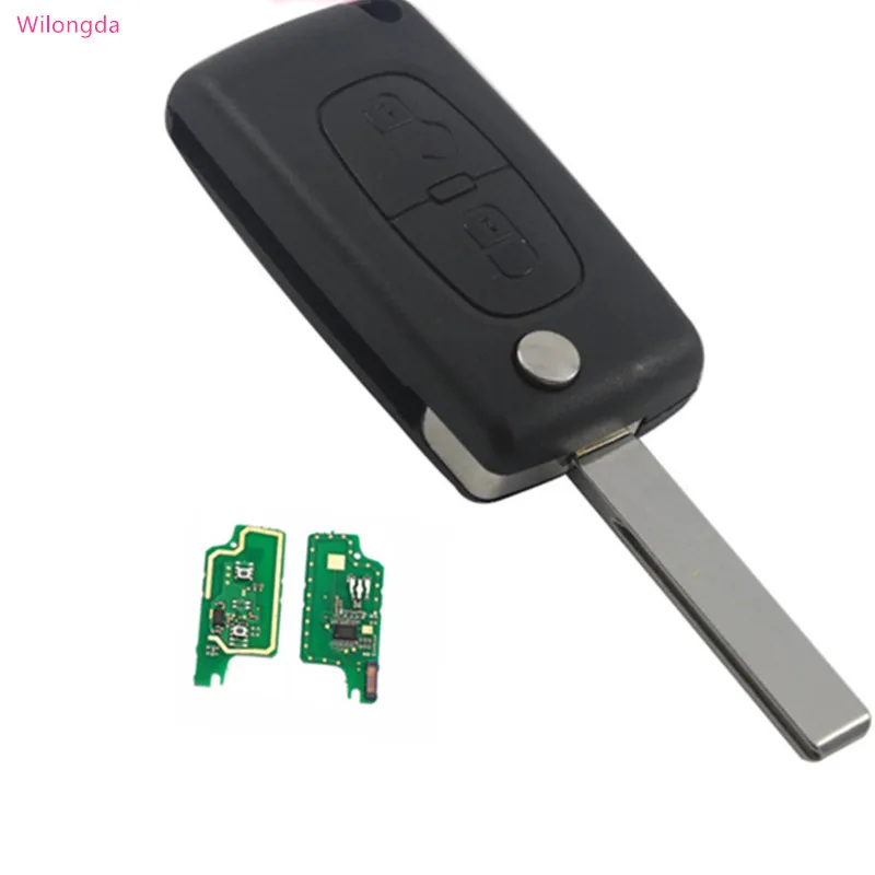 

Wilongda Auto key 2 Button Flip Remote Key 433mhz 46 chip for Citroen C2 C3 C4 C5 C6 Car key