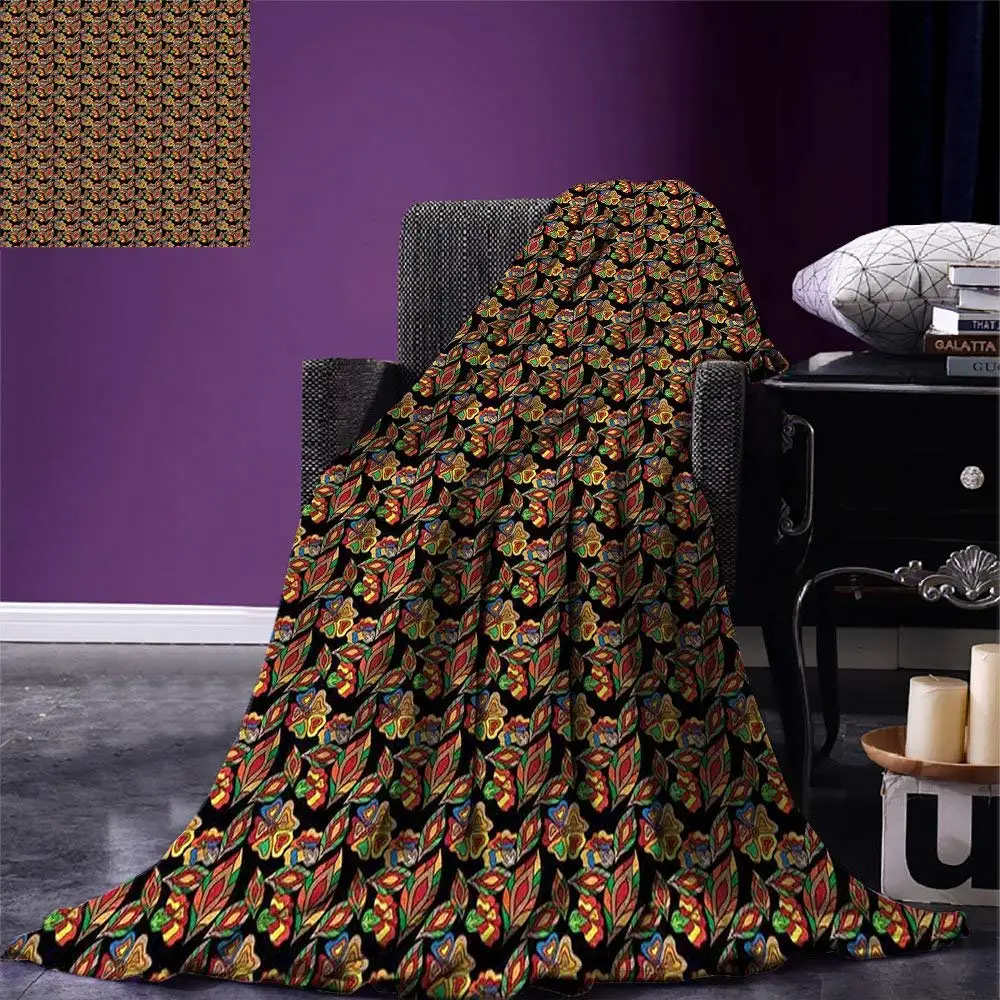 Buy Colorful Throw Blanket Exotic Autumn Garden Motifs