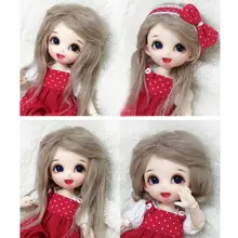 [Wamami] бежевые длинные кудри из шерсти/волосы 1/8 Pukifee Ae лати BJD Dollfie 14 см