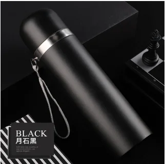 Thermos Cup Customized Logo with Free Stainless Steel Vacuum Flasks 500ml Gifts Lettering Advertising Cup Printing - Цвет: Black