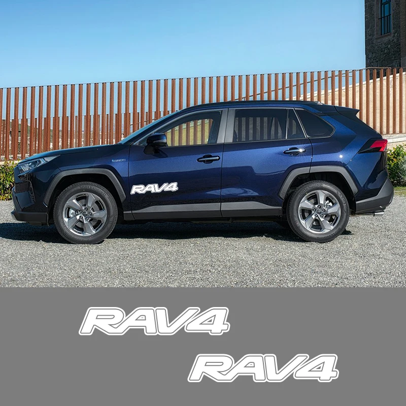  2 PCS Racing Side Stripes Vehicle Decals Stickers Auto Vinyl Graphics For Toyota Rav4