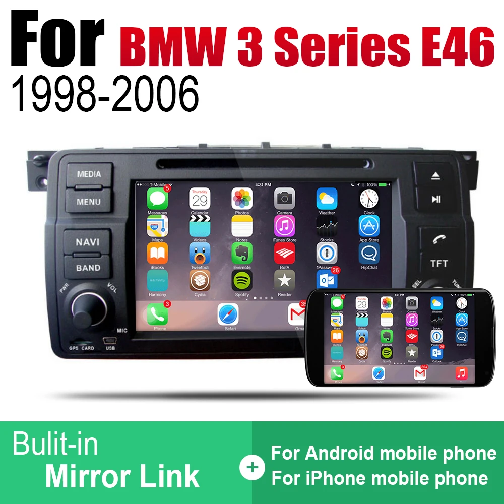 Discount 2 Din Car Multimedia Player Android Radio For BMW 3 Series E46 1998~2006 DVD GPS Navi Navigation Map Auto audio bluetooth stereo 4