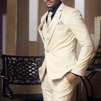 

Men Suits 2018 New Wedding Suits for Men Custom Made Slim Fit Men Business Suit (Jacket+Vest+ Pant)