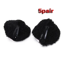 HHFF 5 пар Косплей кошка уха заколка для волос черный