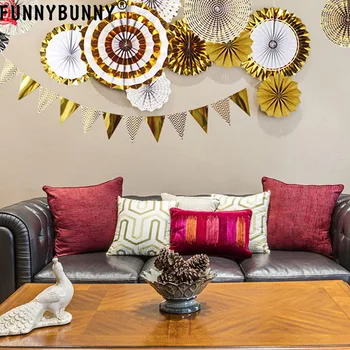 

FUNNYBUNNY Paper Fan Flower Decoration Background Wall Diy Mall Shop Opening Background Layout Birthday Party Decor Supplies