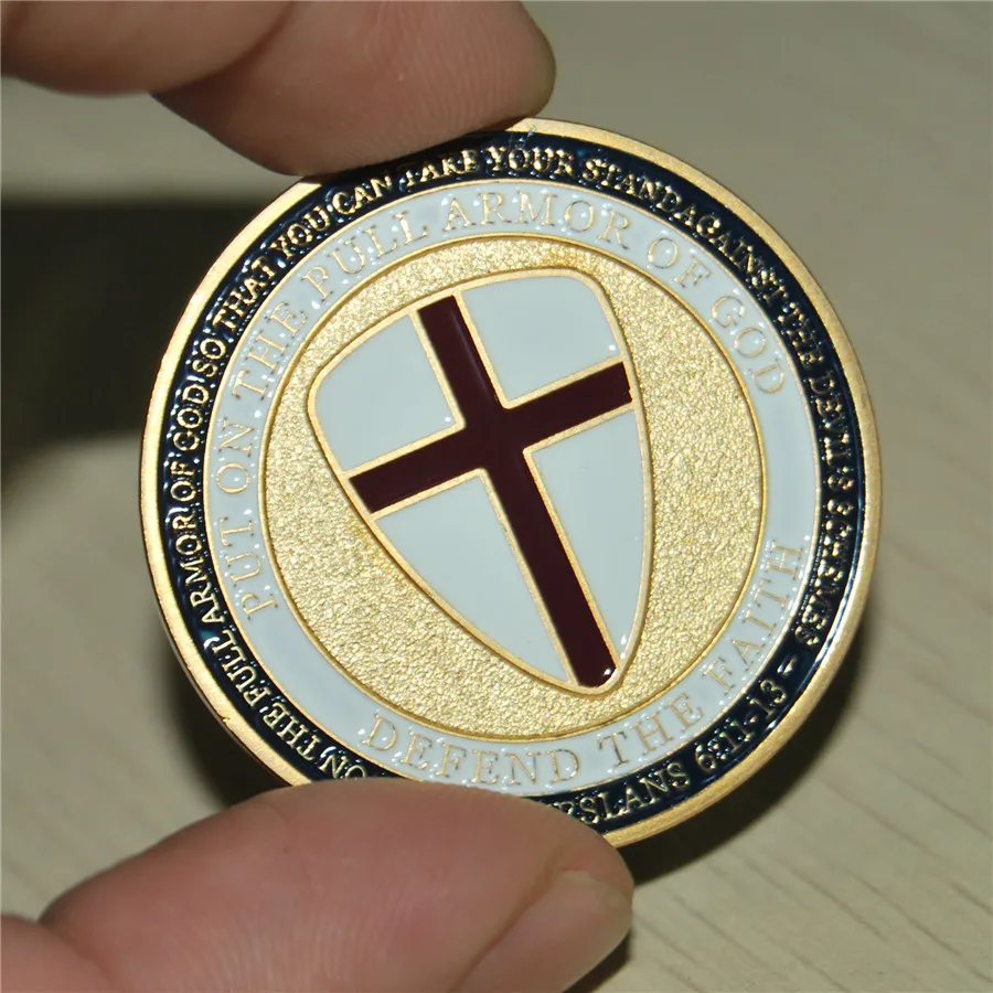 NEW Female Put On The Full Armor Of God Defend The Faith Challenge Coin (6)