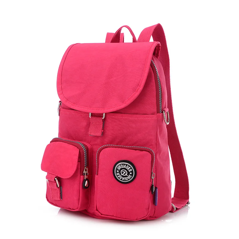 

2017 Leisure Daily Women Backpack For School Teenager Girls Flowers Printed Multi-Pockets Nylon Travel Backpacks Floral Bag