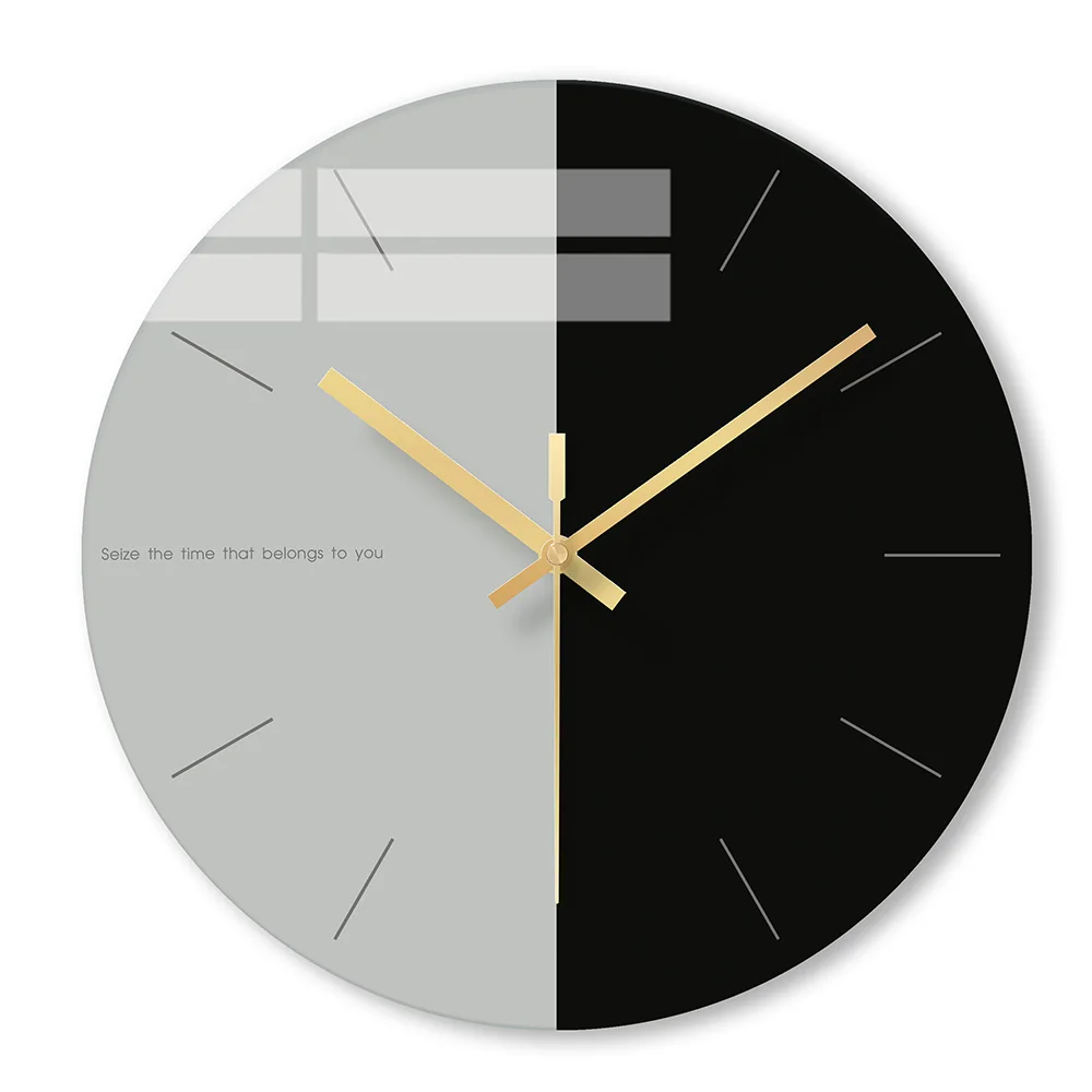 

Fashion Taste Nordic Art Simple Glass Wall Clock Living Room Mute Quartz Hanging Clock Modern Design Home Decor