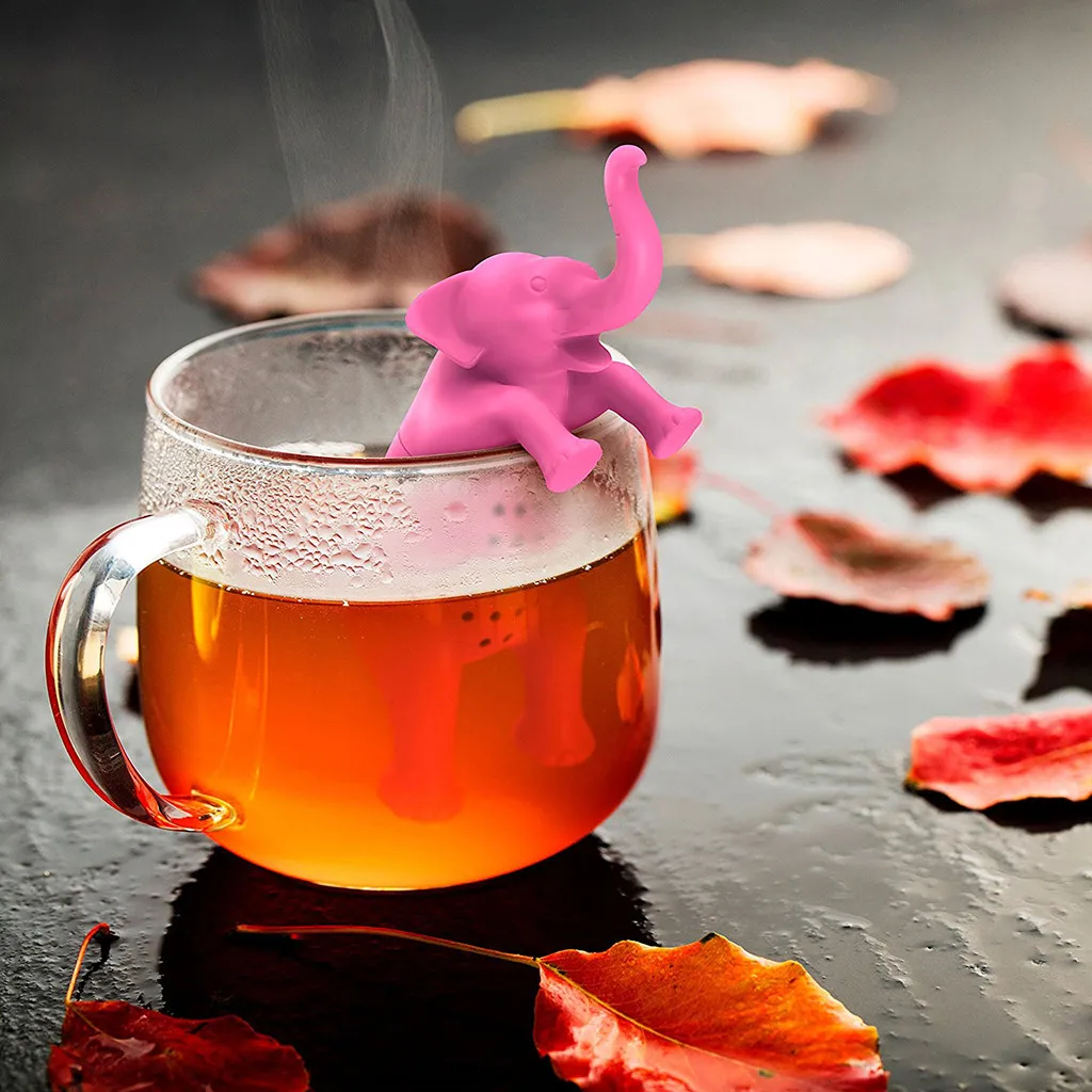 

2019 New Details About Tea Infuser Strainer Silicone Tea Bag Leaf Filter Diffuser Accessories Creative elephant tea maker hot