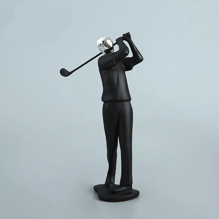 [Crafts] Modern Abstract Sculpture Sports Golf player Golfer figure model Statue Art Carving Resin Figurine Home Decorations - Цвет: Golf player
