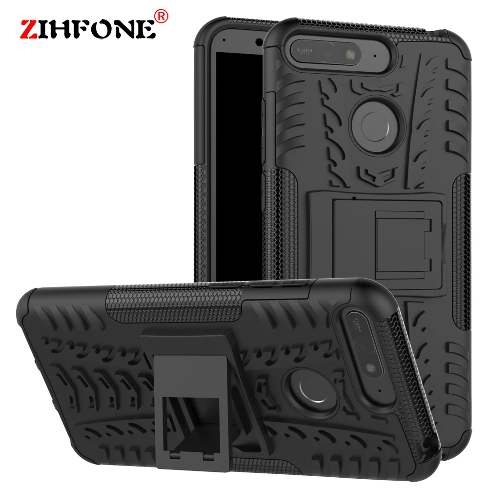 

Bumper Armor Case For Honor 7A Pro Case Heavy Duty Stand Holder Silicone Cover For Huawei Honor 7A Pro Case Honor 7A Pro Cover