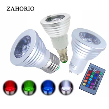 

RGB LED Bulb LED Spotlight E27 / E14 / GU10 Remote Control Color changable AC85-265V LED Lighting