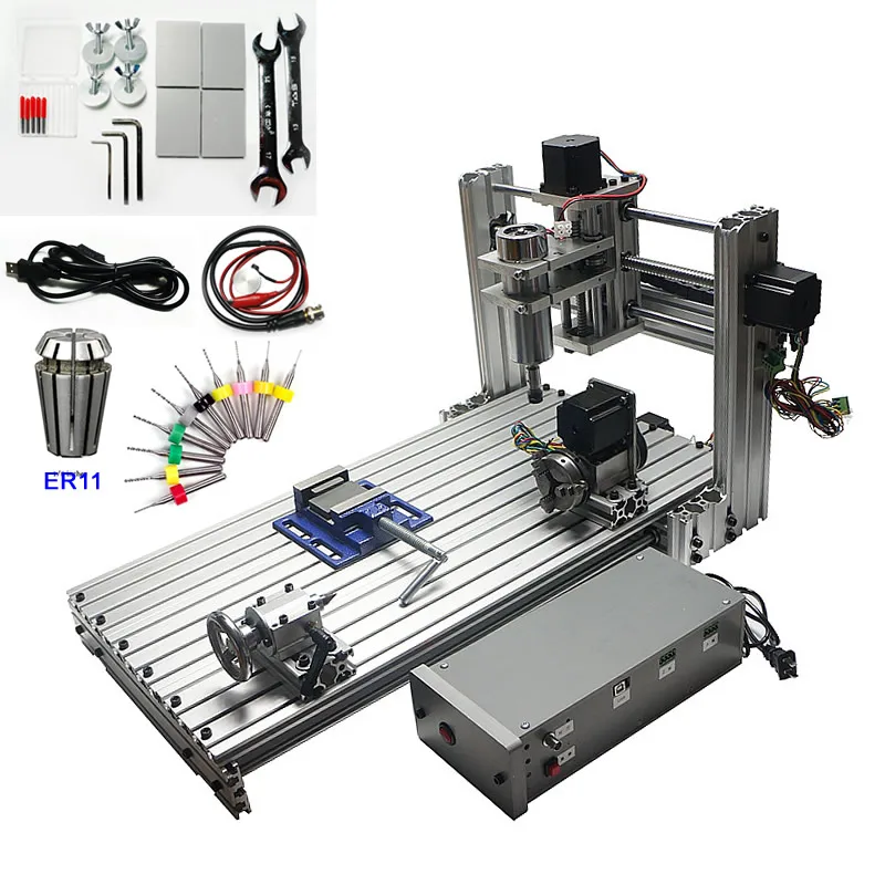 USB фрезерный станок с ЧПУ 6030 400 Вт 4 оси ЧПУ гравировальный станок для резки для деревообработки
