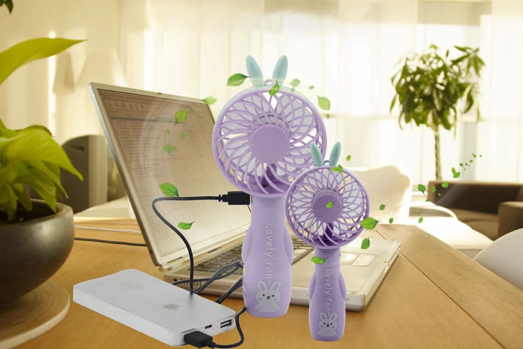 Кролик Мини портативный вентилятор Ручной USB вентилятор перезаряжаемый охлаждающий воздух Открытый Ручной Бар вентилятор для лета дома
