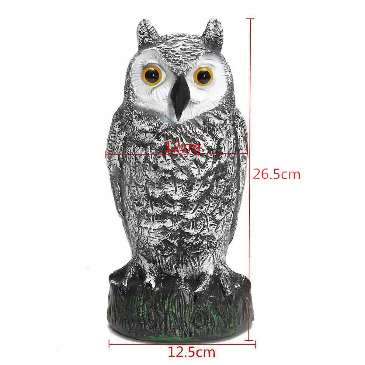Hunting Lifelike Fake Standing Owl Bird Shooting Decoys Deterrent Repeller Home Garden Decor Ornaments 3D Eyes
