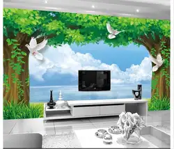 Индивидуальные 3d обои 3d настенные фрески Hd лес форме ТВ установка стены красоты Настенные обои комнаты