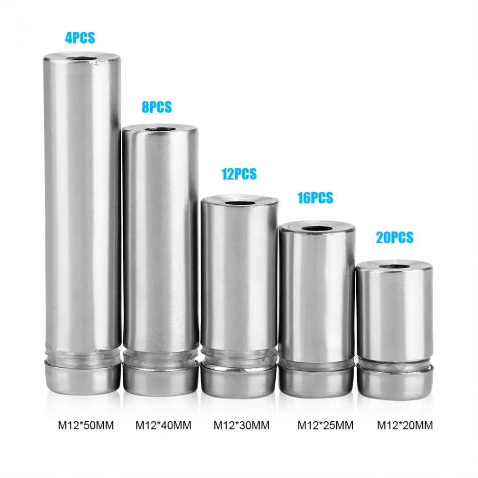 60 шт. SS304 Нержавеющая сталь M12 Стекло противостояние рекламировать фиксатор знак монтаж оборудования подставка для инструмента аксессуары оптом