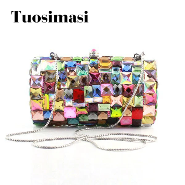 

Delicate Mixed Color Ladies Wedding Clutch Bag