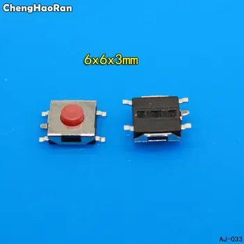 

ChengHaoRan 10-100pcs/lot 6*6*3mm 5 PIN SMD Red Copper Tactile Push Button Switch Tact Switch 6mm*6mm*3mm