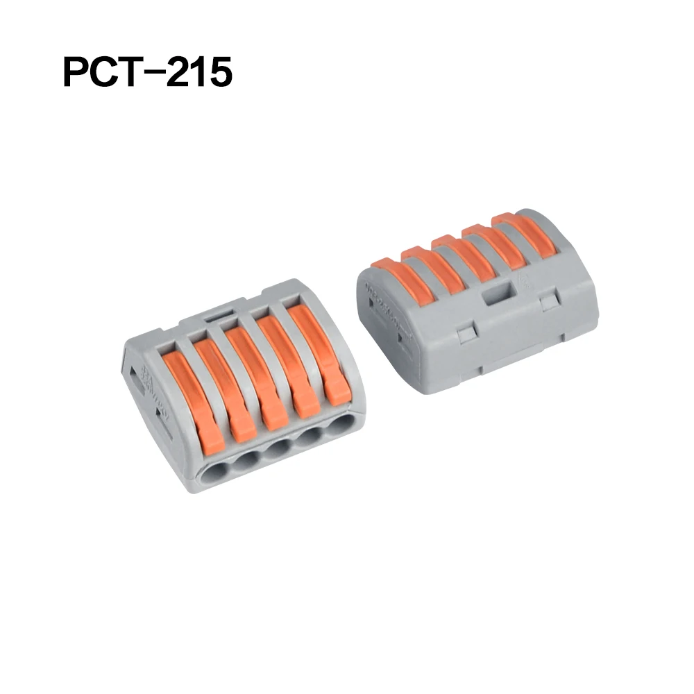 PCT-215 10/50/100 шт 222 соединители проводов Универсальный Компактный соединитель проводки пуш-ап-в клеммный блок PCT-212 213 214 215 218 SPL-2 3 - Цвет: PCT-215