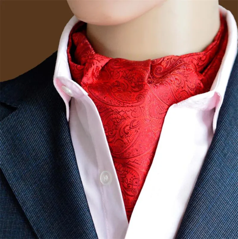 Covrlge Мужской винтажный галстук в горошек для свадьбы формальный Ascot Scrunch