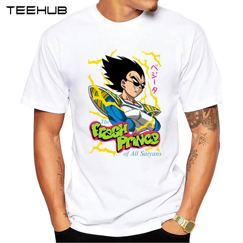 Teehub новейшие Goku Ra мужские футболки Saiyan Prince мужские майки с принтом с круглым вырезом с коротким рукавом мужские футболки с драконом