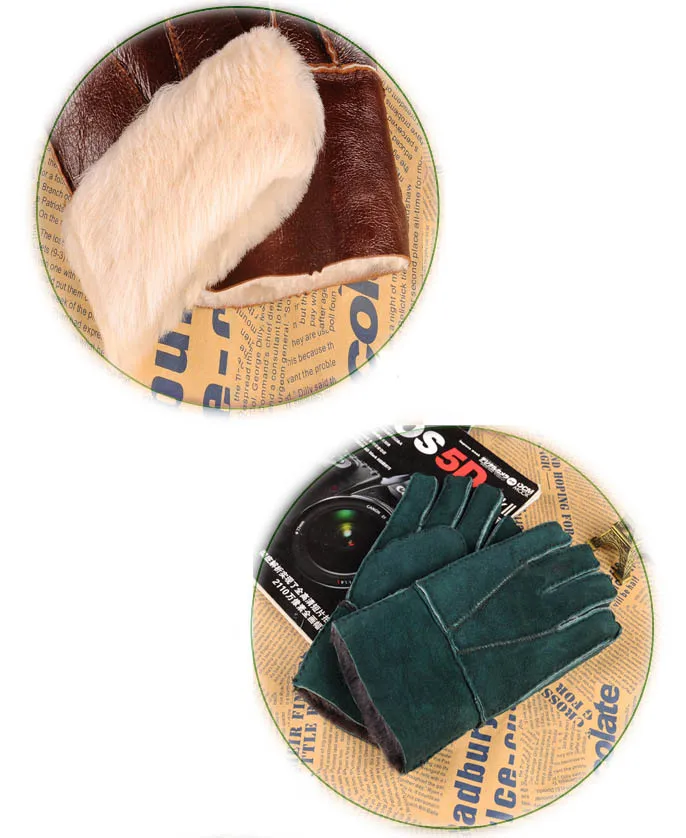 GLV837 men and women warm wool fur leather winter font b gloves b font motorcycle ride