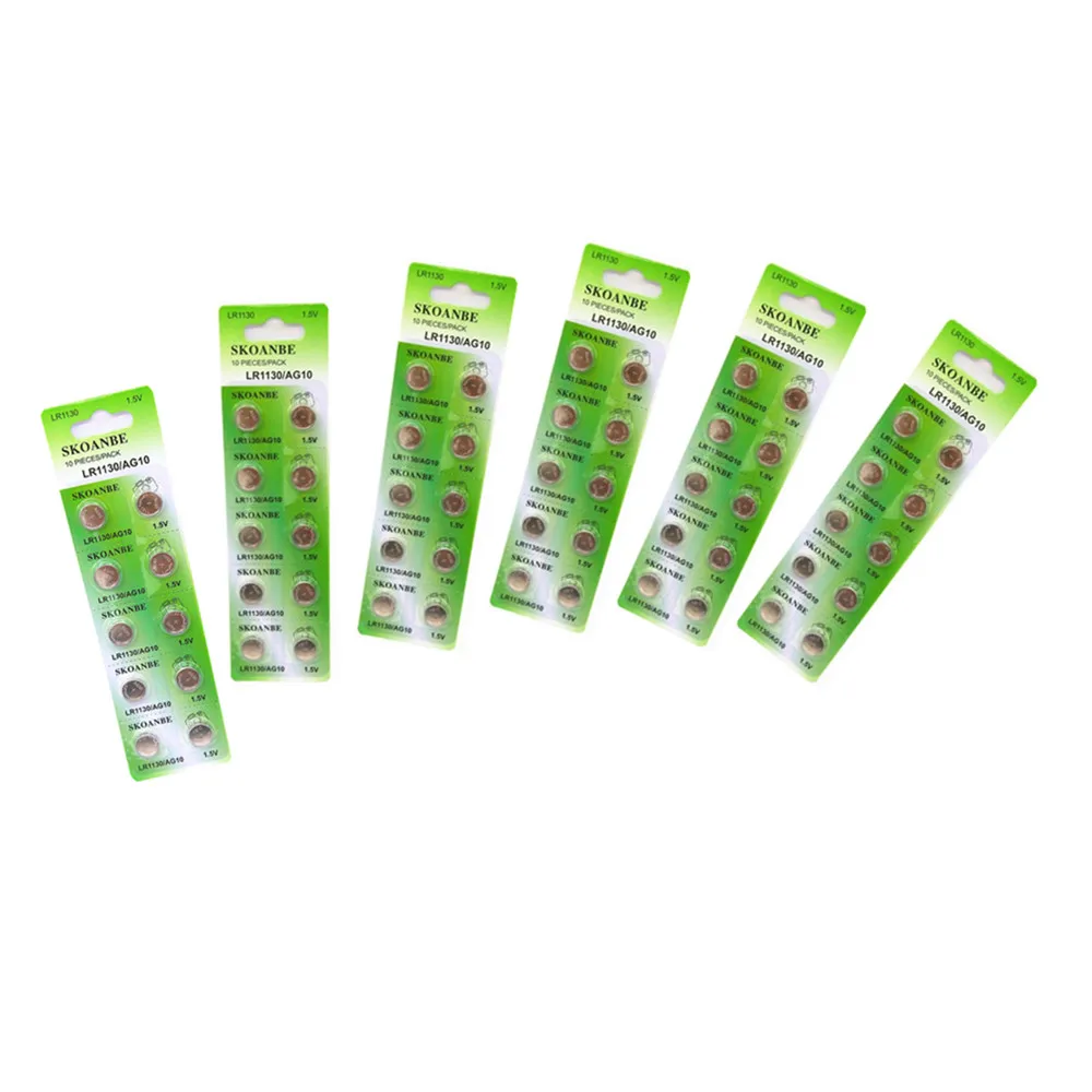 TBUOTZO зеленые новые батареи для часов 10 шт. 1 55 в L1131 AG10 LR54 LR1130 389 189 щелочные кнопка