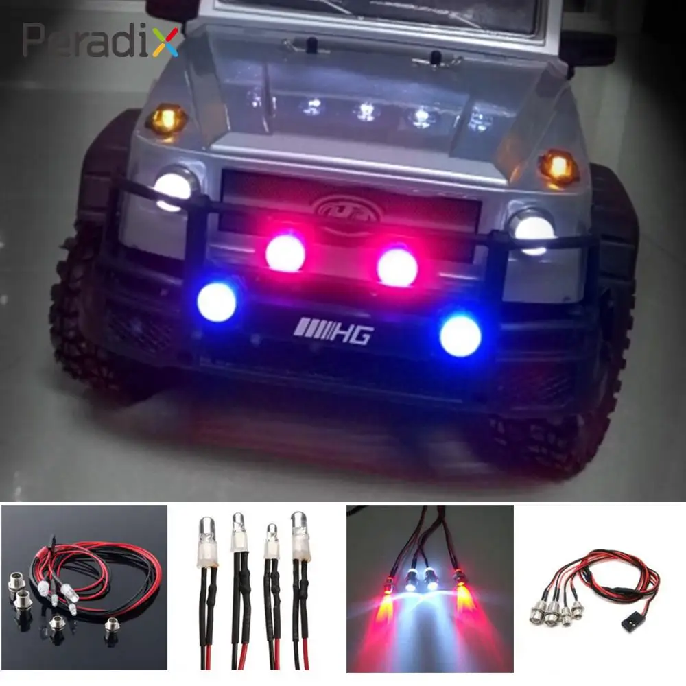 4pcs RC Model LED Car Flashing Head Light Genuine Model Car Lamp Rc Car