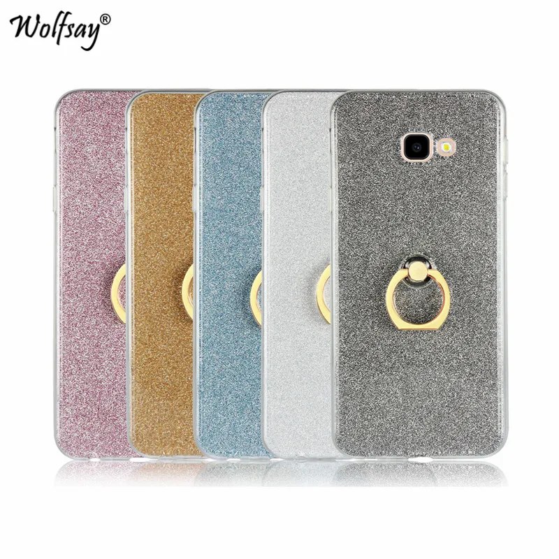 

Luxury Bling Glitter Case For Samsung Galaxy J4 Plus Cover Soft TPU Ring Holder Phone Case For Samsung Galaxy J4 Plus Shell J415