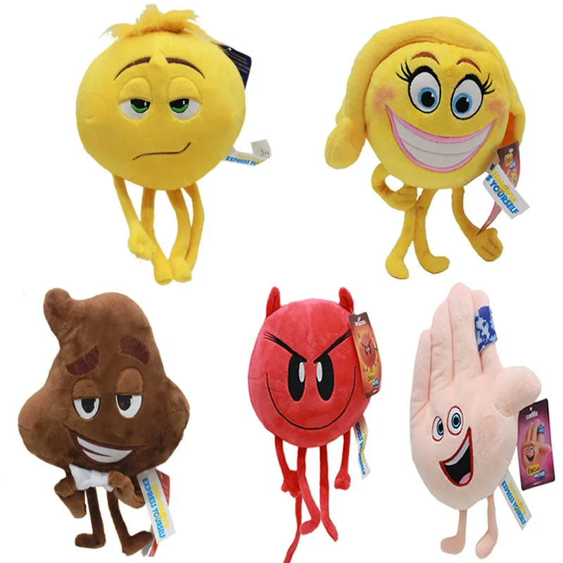 5pcs/lot 20cm Cute Emoji Movie plush toys Crazy Happy Happens Red Devil