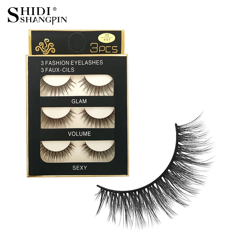 

15 pairs false lashes natural makeup 3d mink lashes mink eyelashes strips eyelash extension false eyelashes 07*5