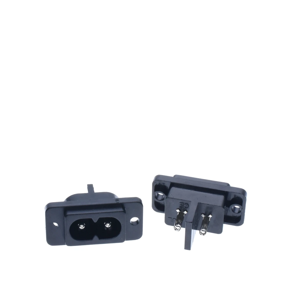 Штырьковый черный разъем электропитания переменного тока IEC 320 C8 сменные