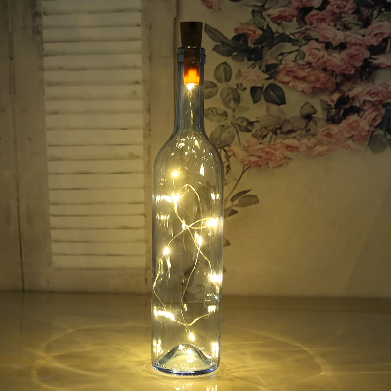 10 шт./лот 2 м 20 светодиодный s копппер Стеклянный Винный светодиодный светильник на батарейках пробка для бутылки вина с подсветкой Лампа для рождественской вечеринки декор