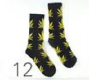 1 пара, мужские кленовые носки с листьями, модные носки с сорняками, длинные носки для скейтборда, носки для хип-хопа, Meias wo, мужские унисекс, Harajuku, конопли, Calcetines - Цвет: H12