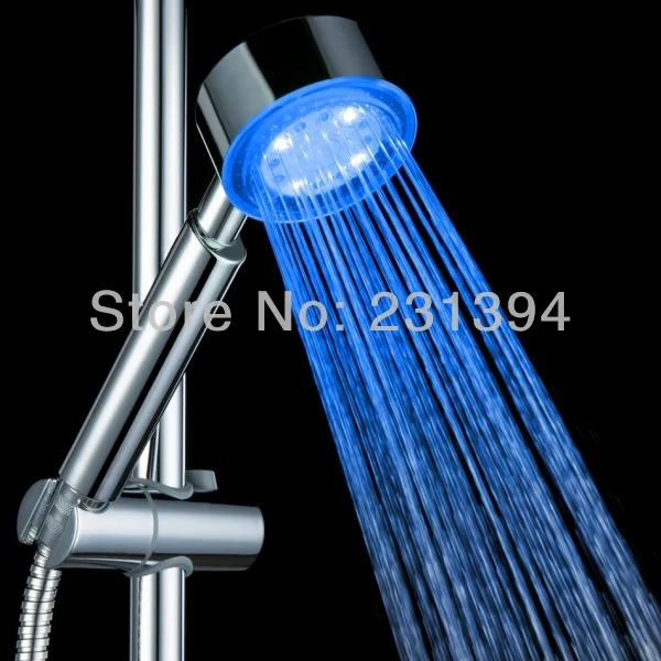 CY8008-A17 дождливой светодиодный ручной душевые распылители ABS водосберегающий многоцветное Изменение душ водопроводный напорный кран миксер светодиодный - Цвет: Single Blue Color