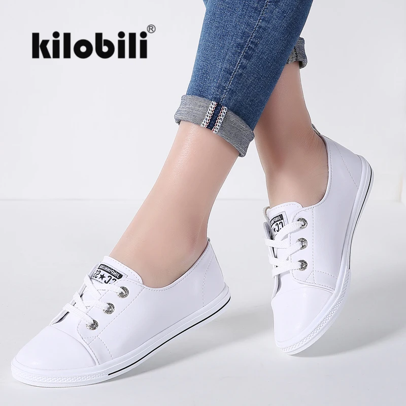 kilobili 2018 Spring Women Flats ladies Lace up ballet flats loafers leather shoes women casual boat shoes ladies white sneaker kilobili 2018 Spring Women Flats ladies Lace up ballet flats loafers leather shoes women casual boat shoes ladies white sneaker