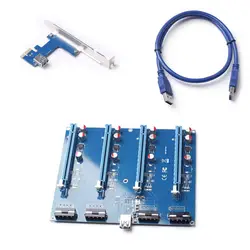 60 см PCIE 1X к 16X Riser Card Расширение адаптер 1 до 4 PCI Express USB3.0 кабель для Bitcoin горной машины EM88