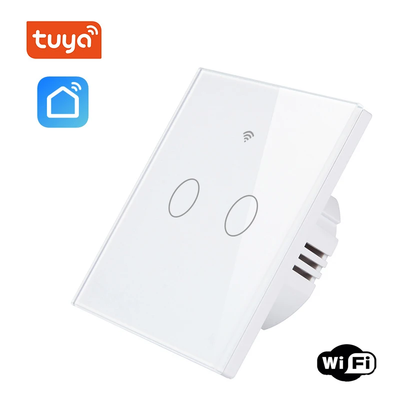 Умный выключатель Eruiklink настенный сенсорный с 2 клавишами поддержкой Wi Fi и Alexa Google