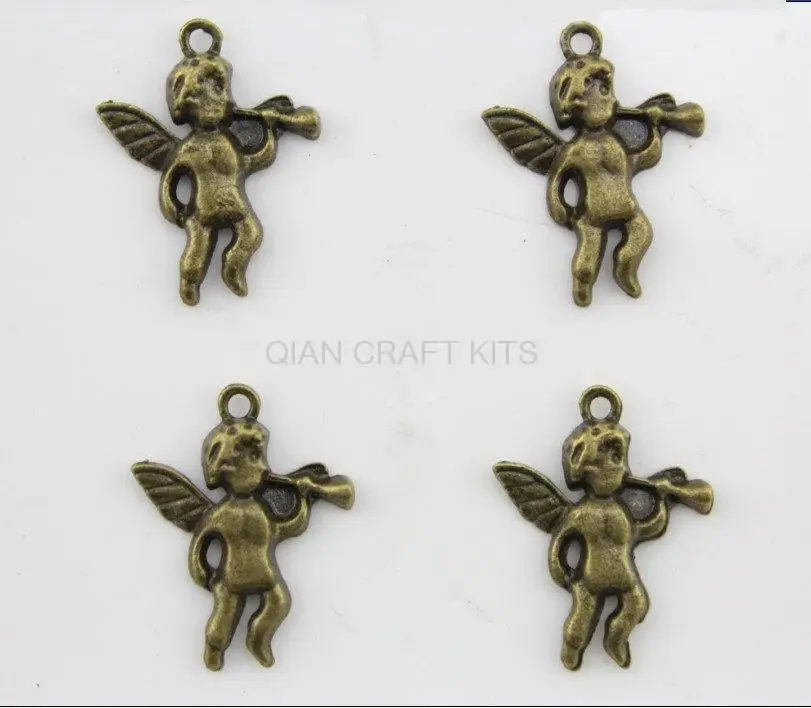 

150pcs 3d cupid angel antique bronze token zinc alloy pendant, charm, drops for diy 21X27mm lead and nickle free